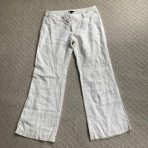 Gap White 100% Linen Trousers Pants